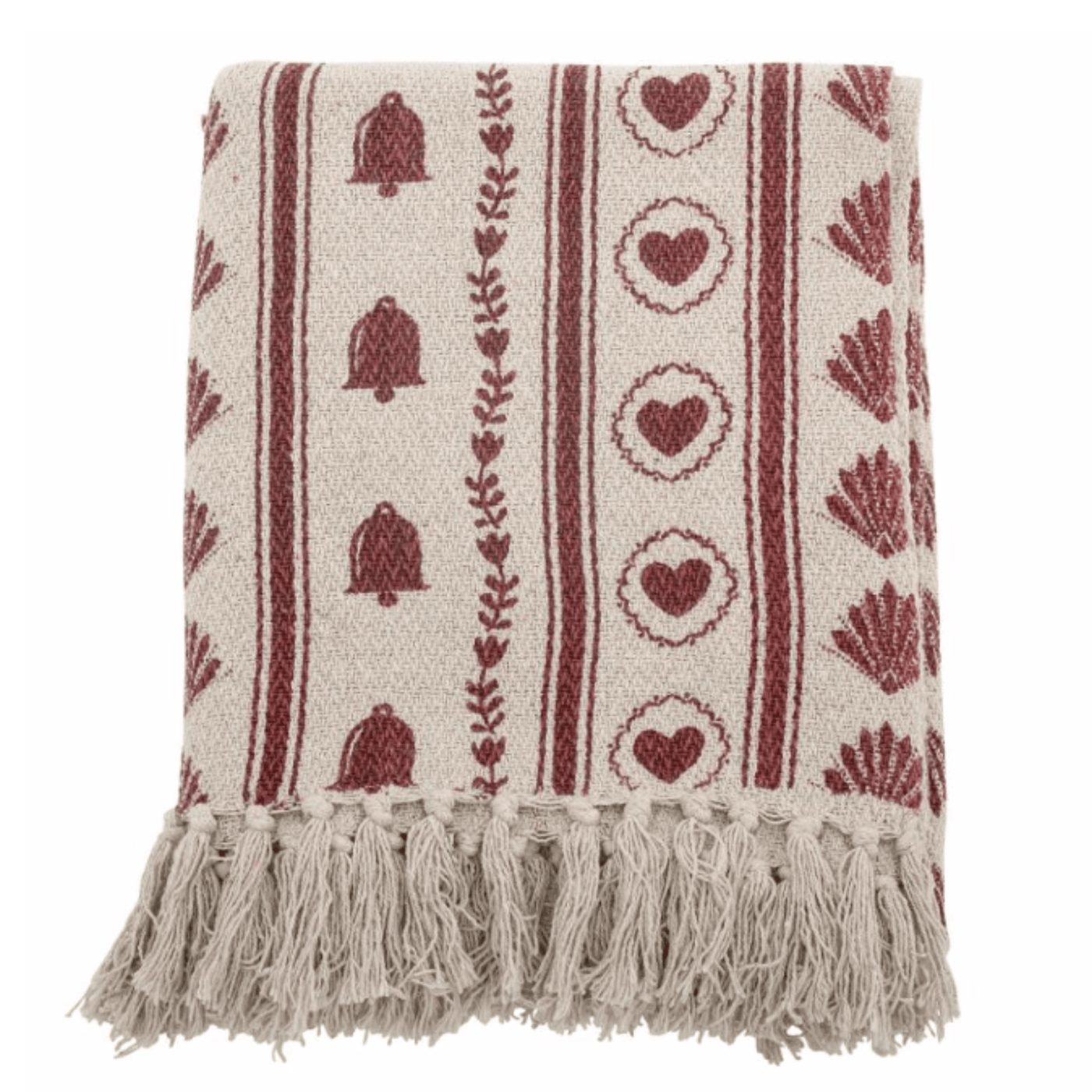 Bloomingville Group Christmas Bell and heart Throw