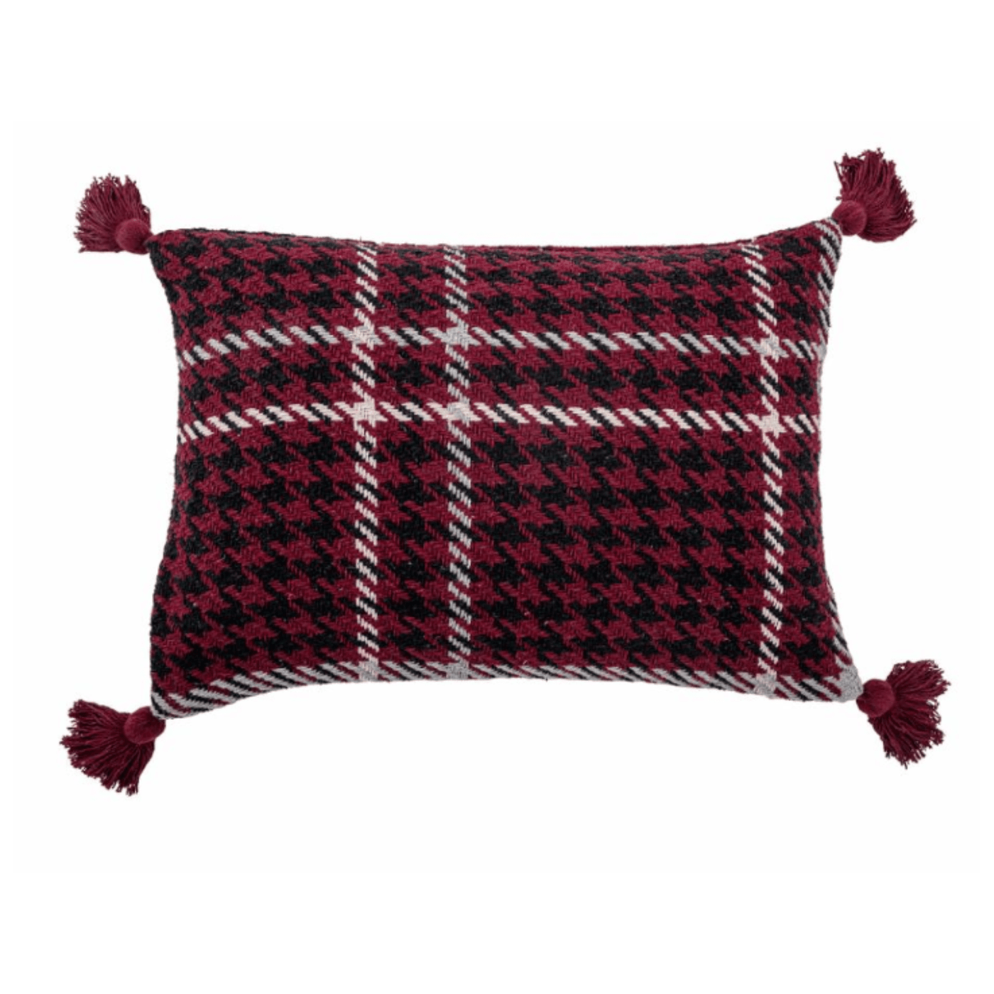 Bloomingville Group Christmas Rivel Cushion, Red, Recycled Cotton