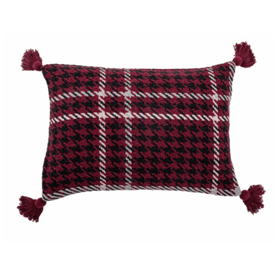 Bloomingville Group Christmas Rivel Cushion, Red, Recycled Cotton