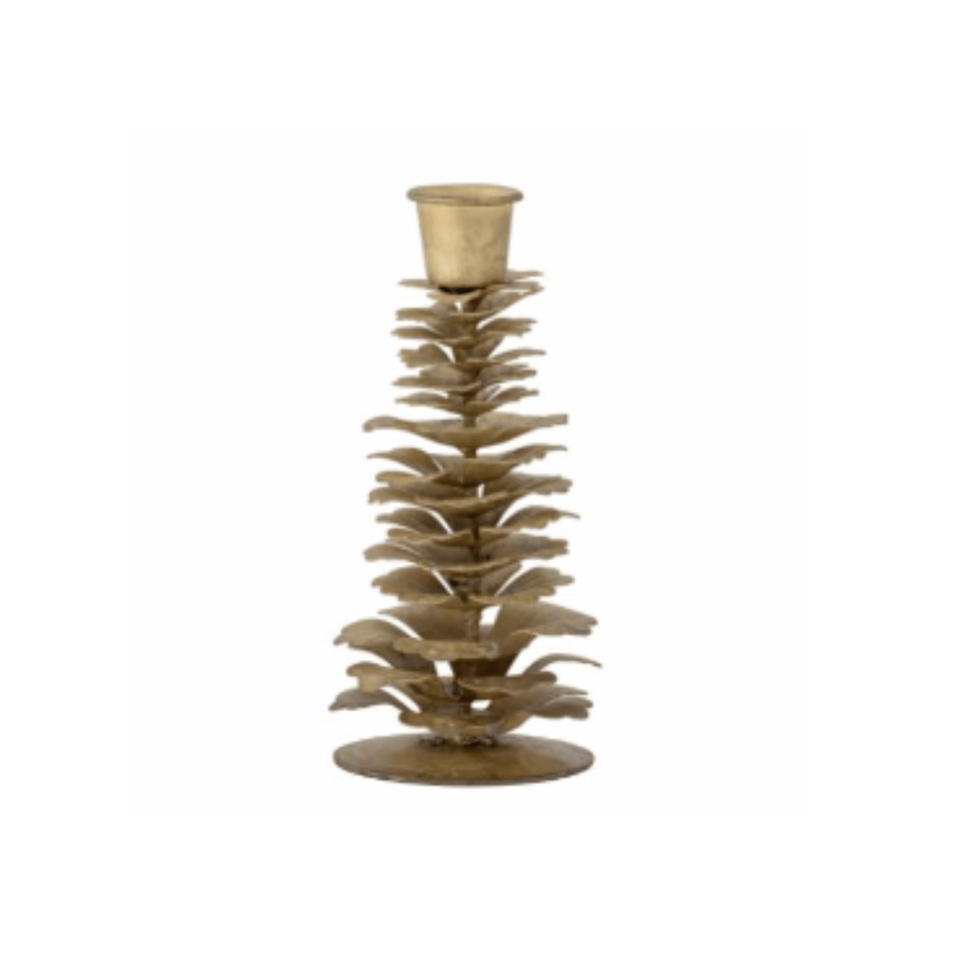 Bloomville Christmas Fano Candlestick, Bronze, Metal