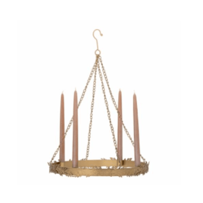 Bloomville Christmas Roof Brass, Metal Candle Holder