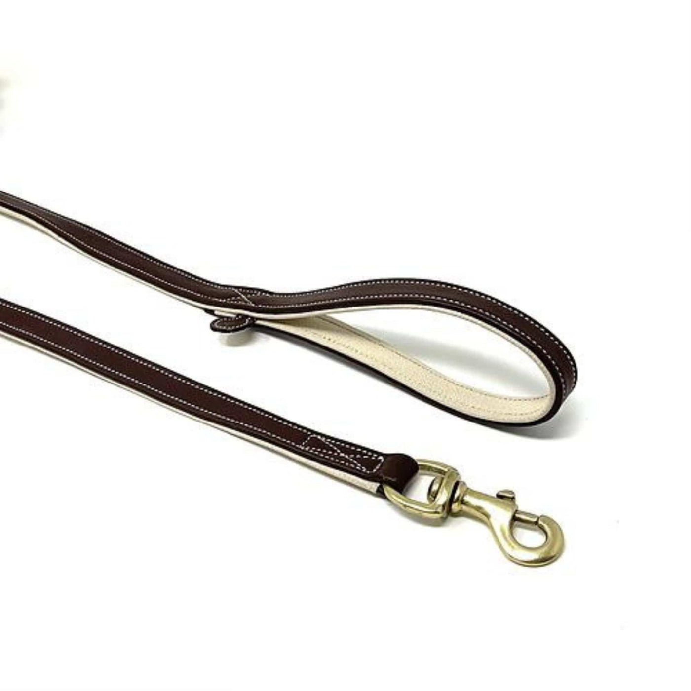 CLIFF Home Luxury Leather Dog Lead in Tan & Cream