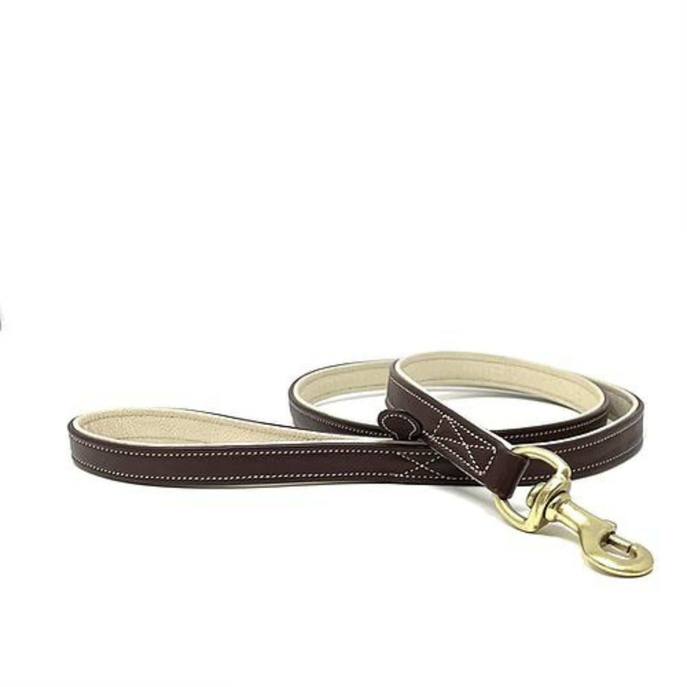 CLIFF Home Luxury Leather Dog Lead in Tan & Cream