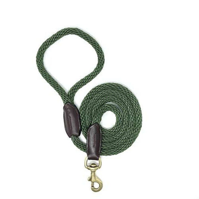 Country Pet Dog Accessories Forest Green Luxury Rope Lead in Two Colours