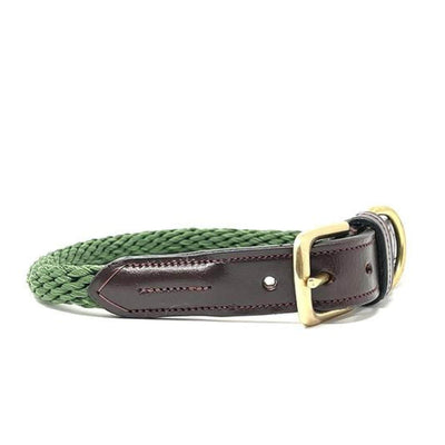 Country Pet Pet Accessories Luxury Rope Dog Collar in Forest Green