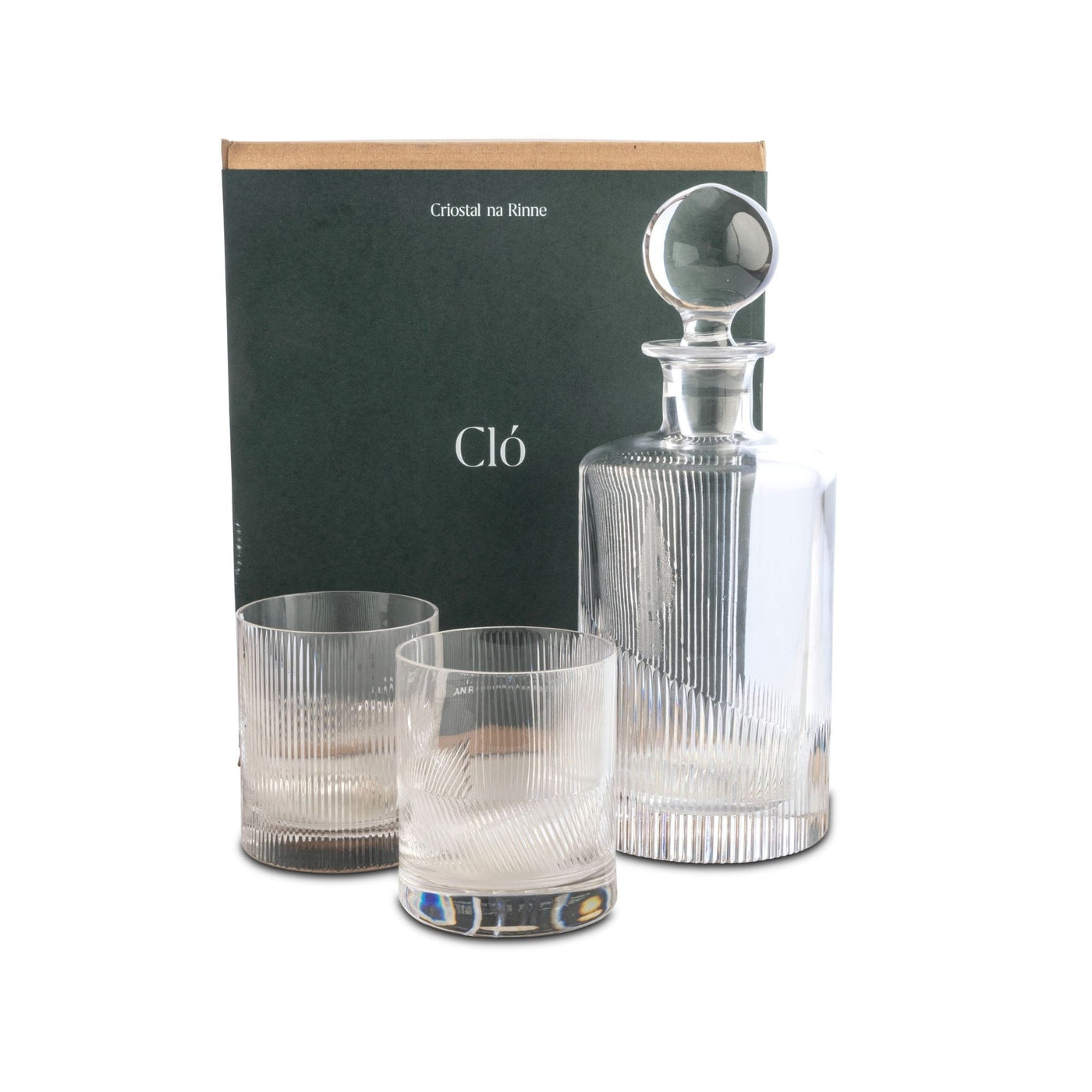 Criostal na Rinne Whiskey Decanter and Tumblers Cló Whiskey Decanter and Tumblers
