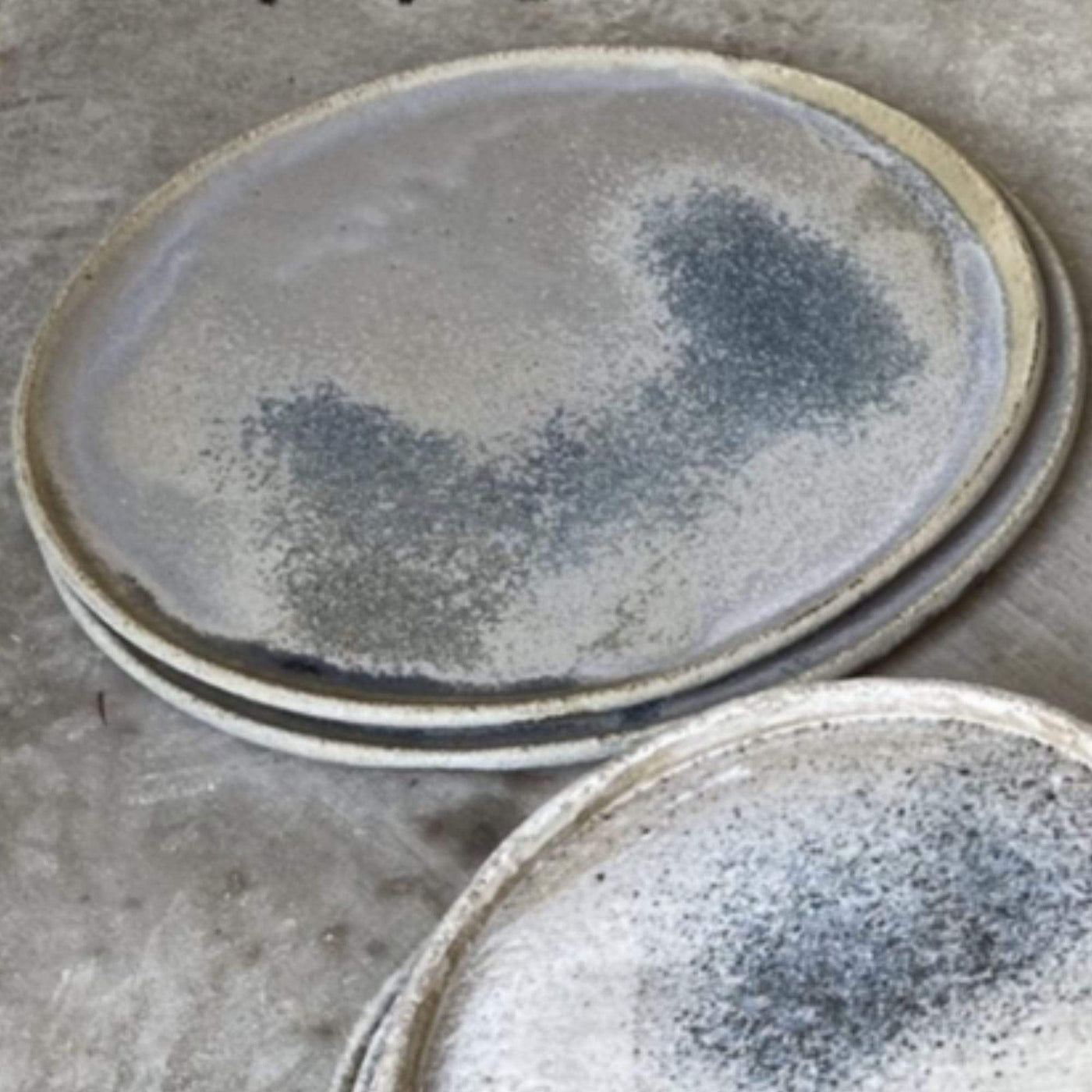 Fermoyle Pottery Large Blue Stoneware Platter with Wood Ash Glaze